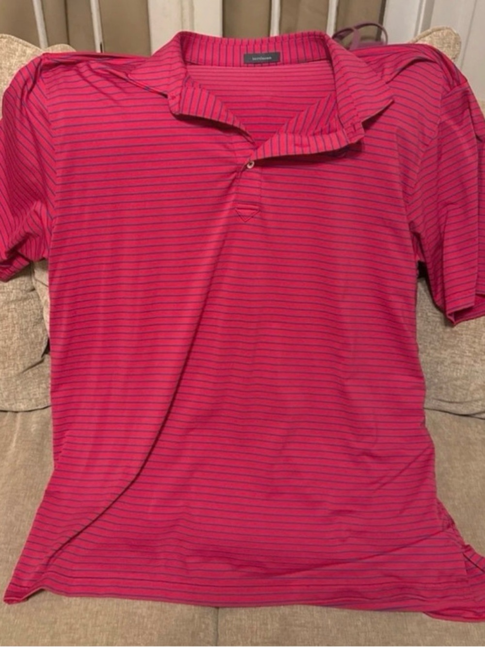 Men’s Golf Polo - Pink Striped